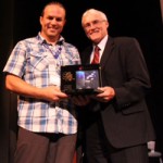 Chris Whittaker is presented the Shifting Minds Award by John Kershaw